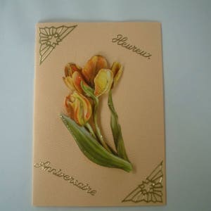 Carte anniversaire tulipe 30