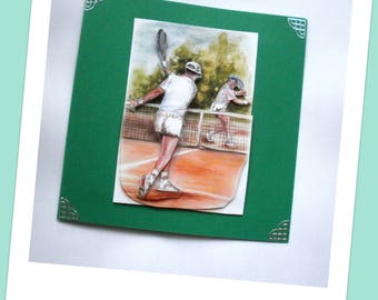 12 Carte de voeux de sport tournoi de  tennis