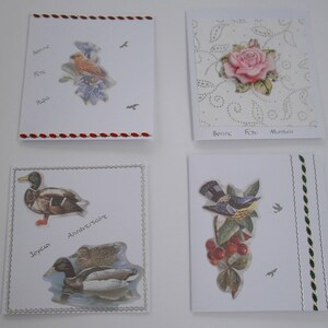 2 - Lot de 5 cartes embossées ou 3d faite main