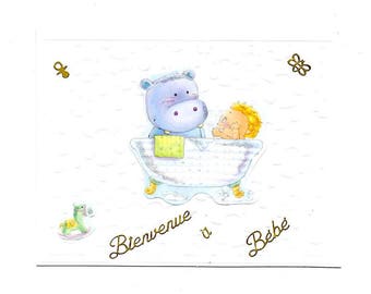 351 - Welcome baby boy birth card