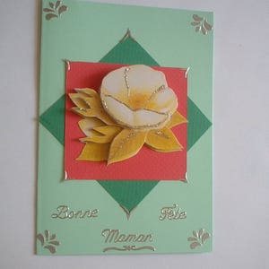 7 - Carte de voeux bonne fête maman camélia