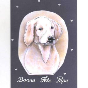 119 -Carte de voeux "bonne fête papa" chien labrador