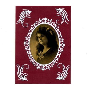 307 - Carte de voeux vintage portrait femme 1930