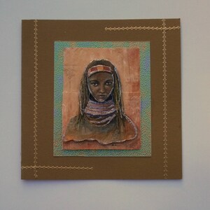 28. Carte  postale 3d  femme africaine avec bandana