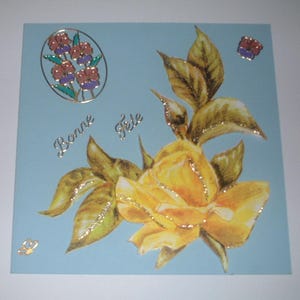 Carte de voeux rose jaune