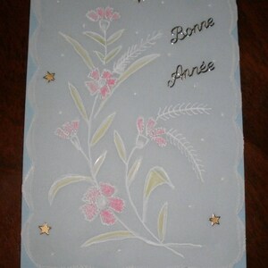 Carte bonne année fleurs de nos prairies sur parchemin (5)