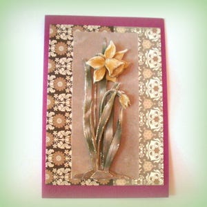 46 -Carte de voeux 3d jonquilles