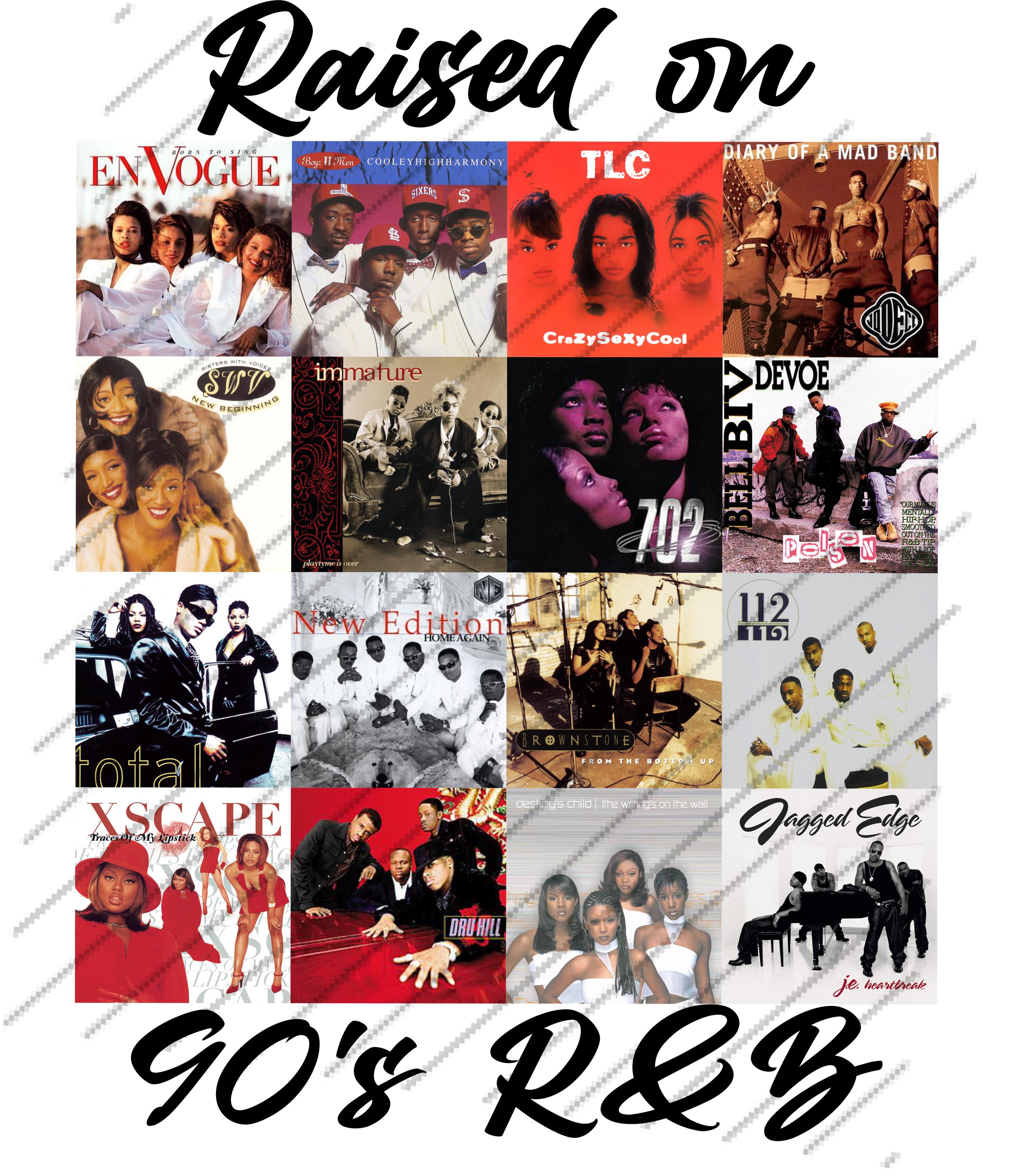 PNG File - Groups Edition - Raised on 90's R&B Album Cover - SVG