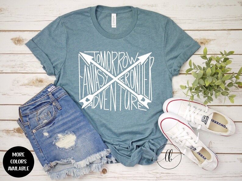 Disney Tee Fantasyland Womens Tee Frontierland Adventureland Disney World Disneyland Tomorrowland MK Lands Tee Disney Outfit