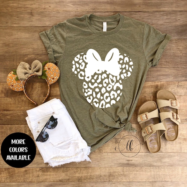 T-shirt Minnie guépard, chemise léopard souris, chemise Animal Kingdom, chemise Disney pour femme, chemise Disney adulte, chemise Disney World, Disneyland
