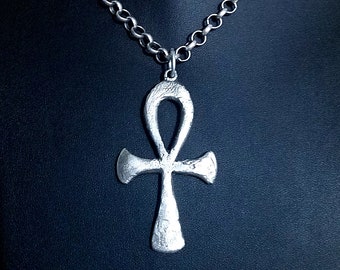 Large Ankh necklace pendant bronze or sterling