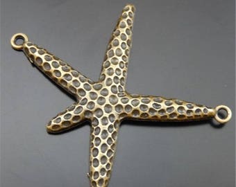 pendentif étoile de mer bronzé, 50*43*2 mm 2 pièces