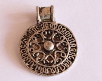 pendentif, médaille vieilli plaqué argent 40 mm