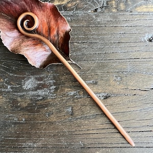 Copper HAIR STICK- Handmade Hair Clip- Hair Style- Bohemian Jewelry- 7th Anniversary Gift- Rustic Hair Pin- Minimalist- Metal Hair Slide
