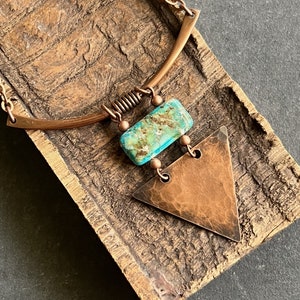 Copper and Ocean Blue Jasper Necklace - HANDMADE JEWELRY - Southwest Style Jewelry - 7th Anniversary Gift -