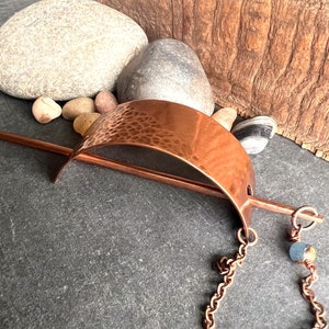Copper Hair Clip - Hair Cuff - Bohemian Style Hair Accessories - Bun Holder - HANDMADE - Unique Gift for Her - 7th Anniversary Gift