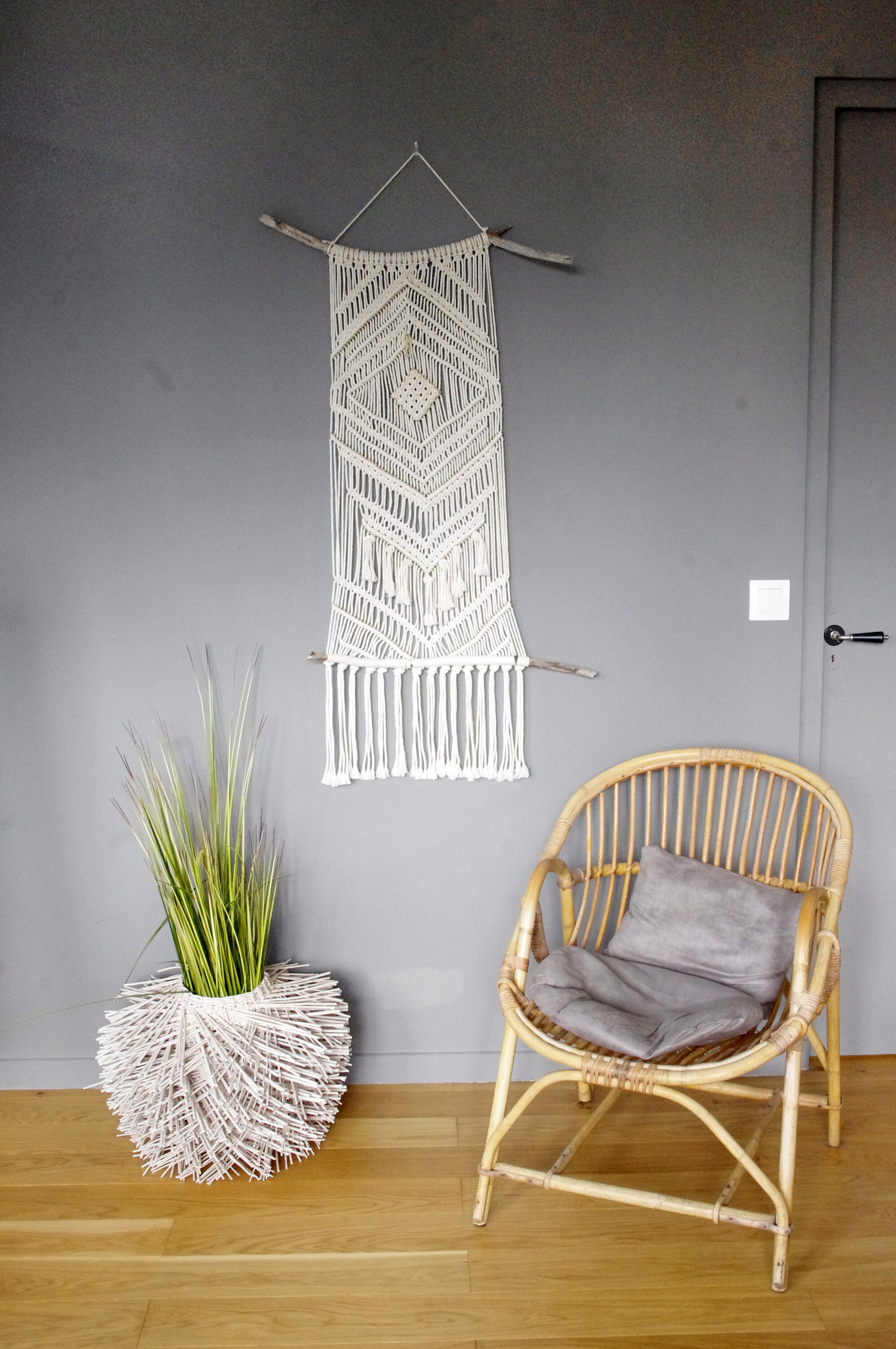 Tapisserie Décorative Murale en Macramé