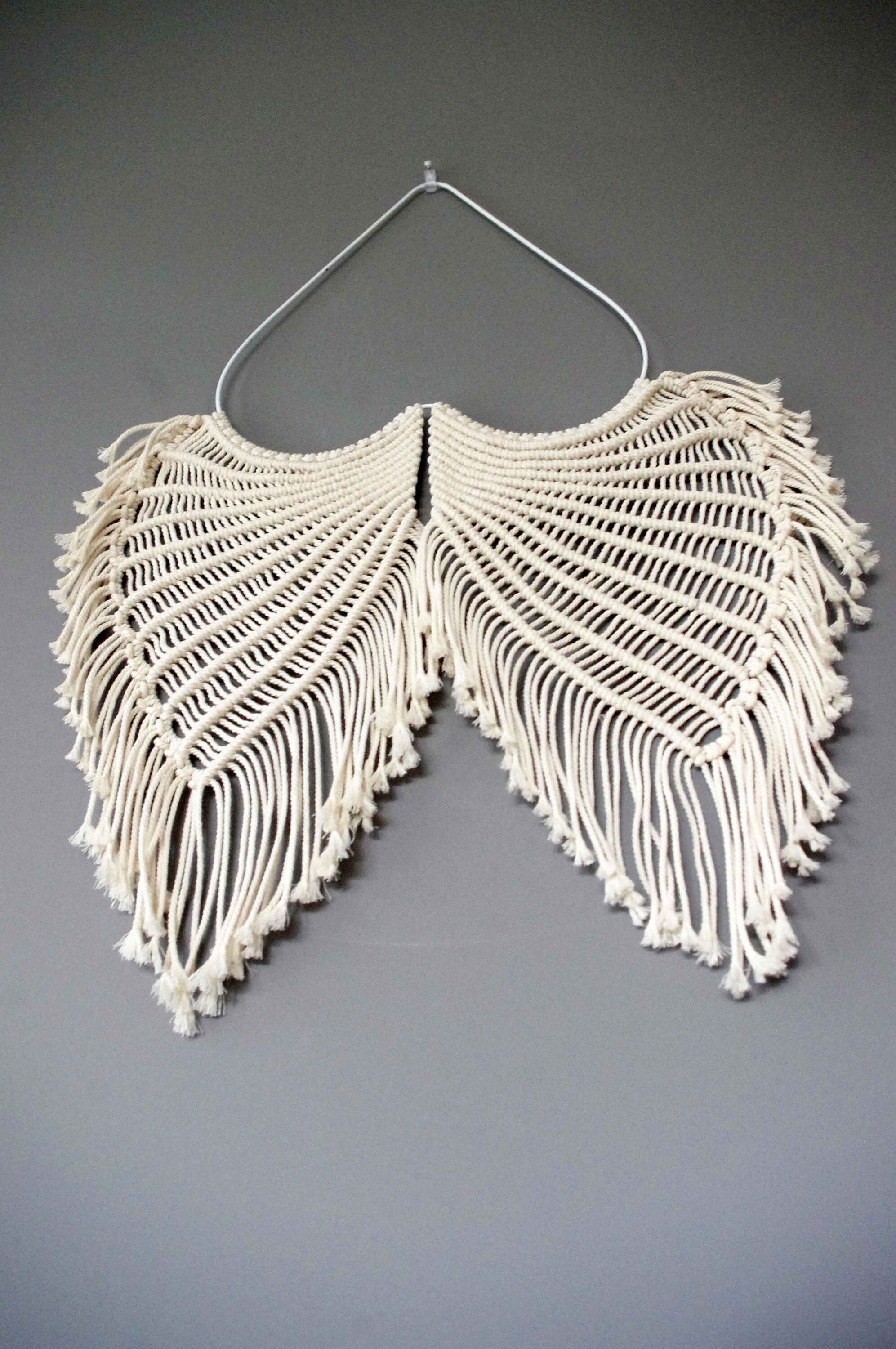 Décoration Murale Romantique Forme Ailes d'anges en Macramé