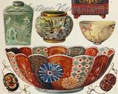 Antique 1906 Japanese print. Japanese art print. Japanese wall art. Japanese gifts. Artisanal crafts. Japanese decor. Japanese design.