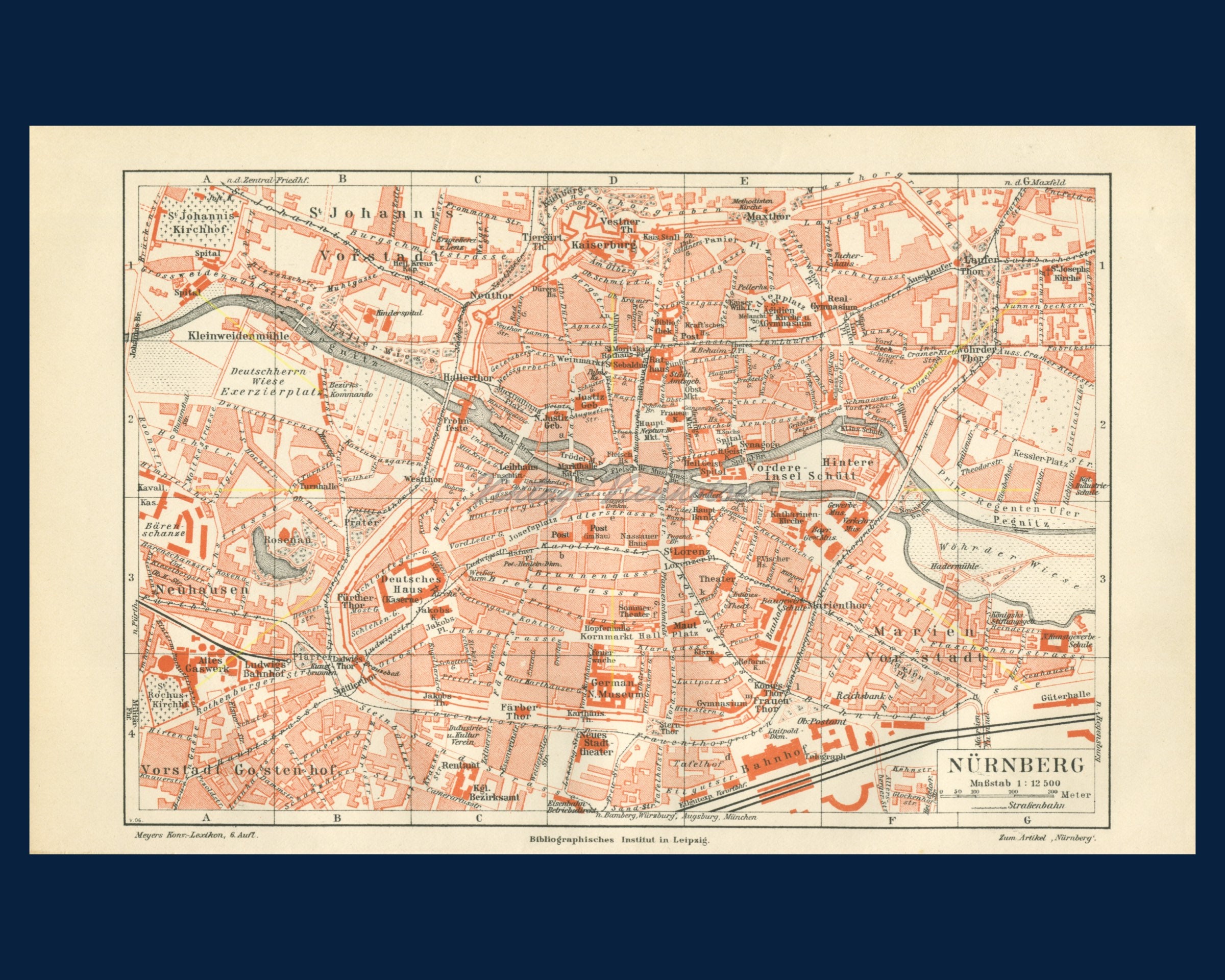 Mapa antiguo de Núremberg. Impresión de Núremberg. Mapa de la Etsy España
