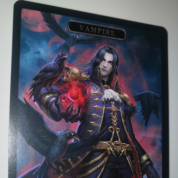 MtG Vampire 1/1 and Vampire 1/1 with lifelink Double Sided Token Alternative Art - EDH, Commander, Cube Draft and Casual