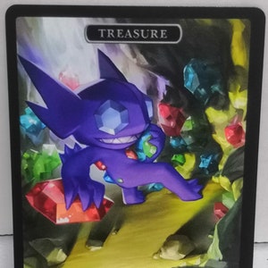 MtG Treasure Token Doppelseitig Alternative Kunst - EDH, Kommandant, Cube Draft und Casual