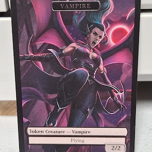 MtG Vampir 2/2 mit fliegend und Vampir 2/3 mit Lebensverknüpfung Double Sided Token Alternative Art - EDH, Kommandant, Würfel Draft und Casual