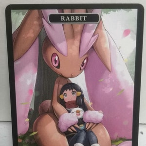 MtG Kaninchen 1/1 Doppelseitiger Token Alternative Kunst - EDH, Kommandant, Cube Draft und Casual