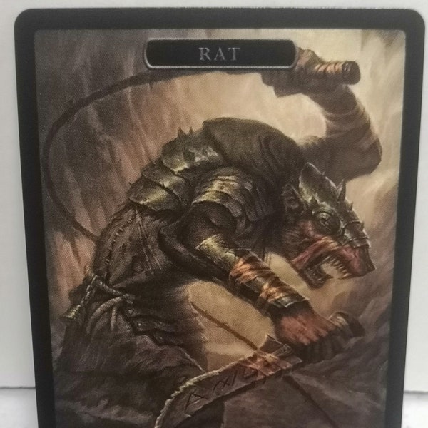 MtG Rat 1/1 Double Sided Token Alternative Art - EDH, Commander, Cube Draft and Casual