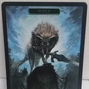 MtG Wolf 2/2 Doppelseitiger Token Alternative Kunst - EDH, Kommandant, Würfel Draft und Casual