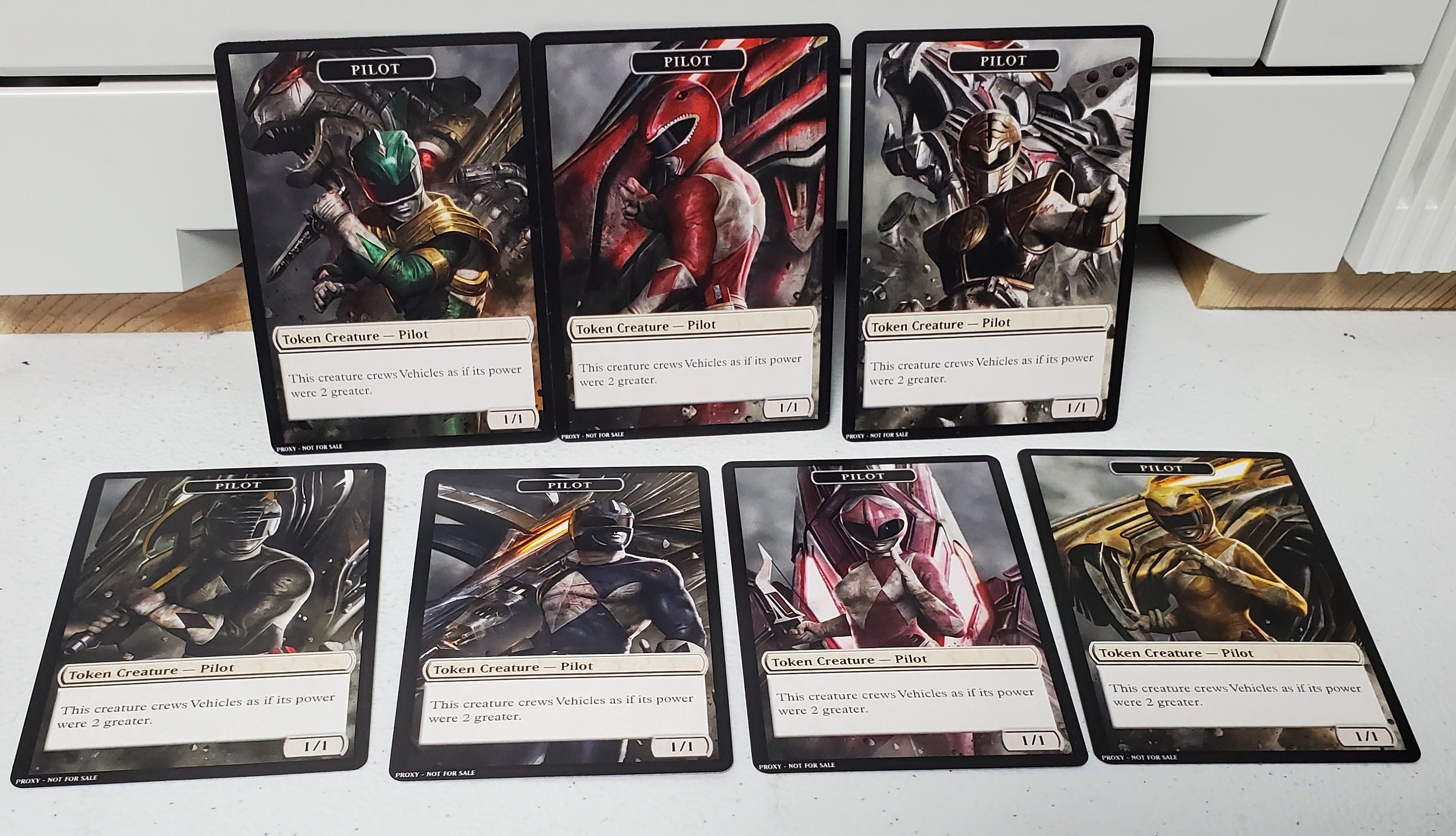Mtg Pilot 1/1 and Mechtitan 10/10 Token Alternative Art - EDH