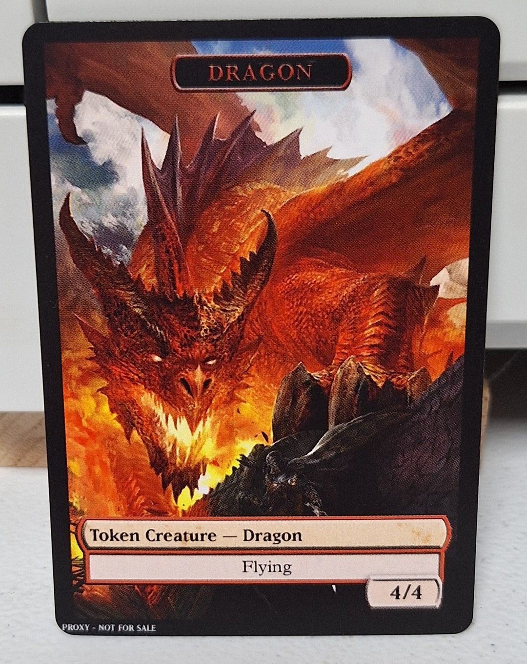 Mtg Dragon 4/4 and Dragon 5/5 Double Sided Token Alternative