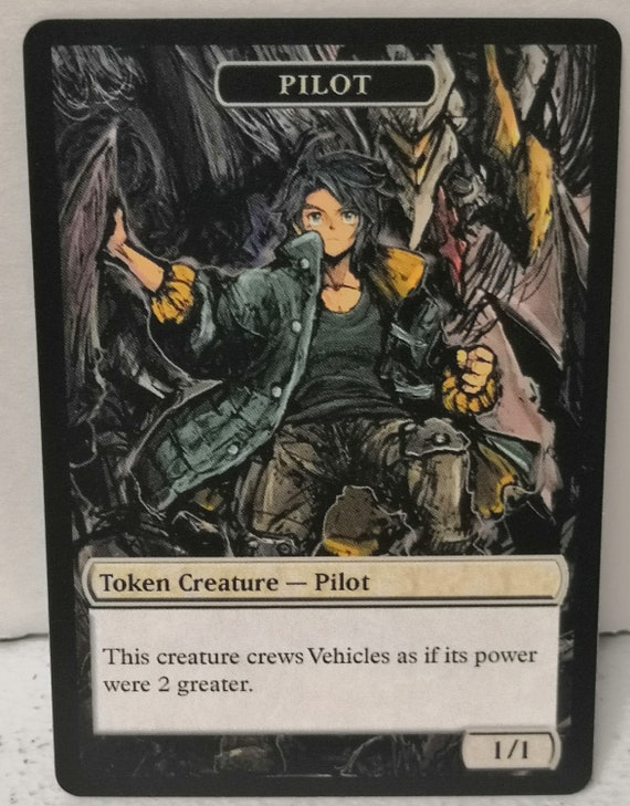 pilot cards mtg Stainless Steel Pilot Token - Metal MTG Tokens