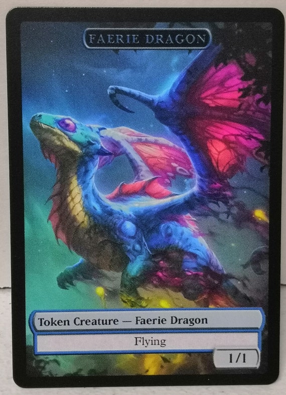 MtG Faerie Dragon 1/1 Double Sided Token Alternative Art - EDH, Commander,  Cube Draft and Casual