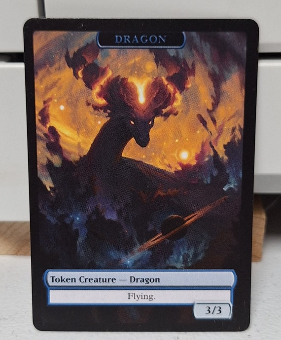 Mtg Astral Dragon 3/3 Double Sided Token Alternative Art - EDH
