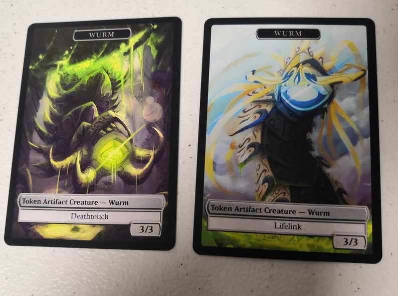 Mtg Wurmcoil Engine Deathtouch and Lifelink Double Sided Token Etsy