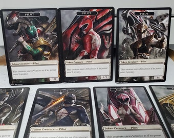 Mtg Pilot 1/1 and Mechtitan 10/10 Token Alternative Art - EDH