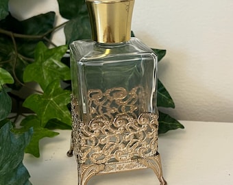 Vintage Filigree Gold-toned Hollywood Regency Perfume Bottle Vanity
