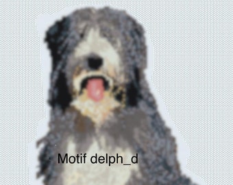 Diagramme tissage perles miyuki Bearded collie Sunny