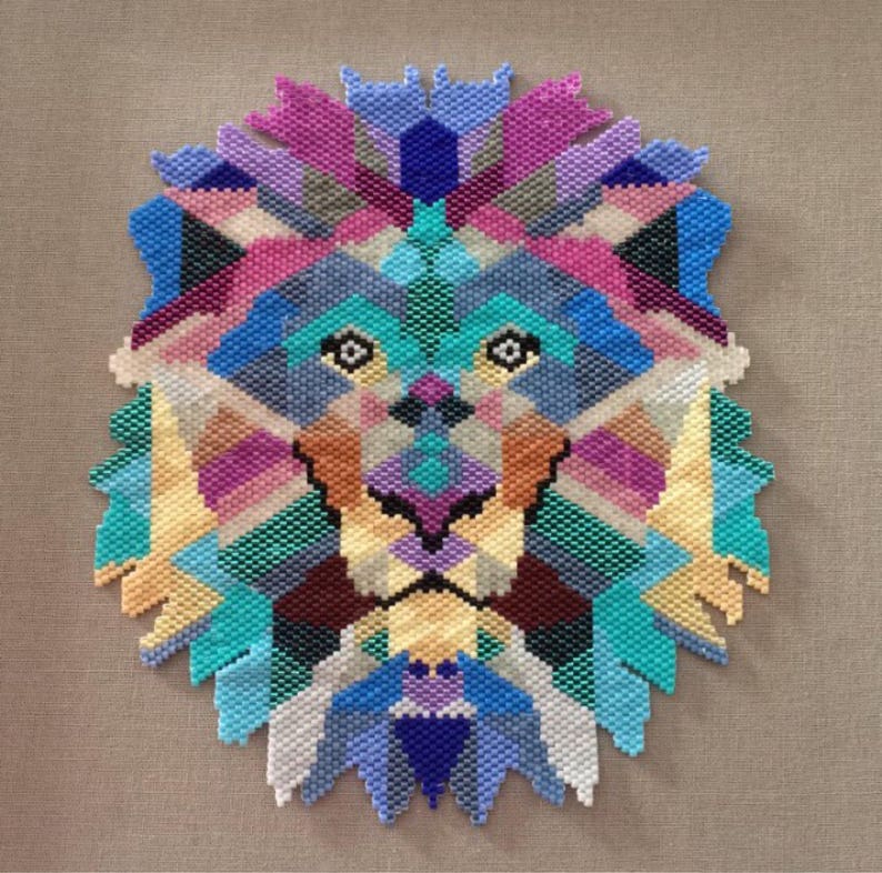 Lion miyuki bead weaving diagram image 3