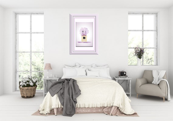 Pastel Purple Feminine Fashion Perfume Bottle Vase Illustration Digital Download Girls Room Wall Decoration Sassydigitals