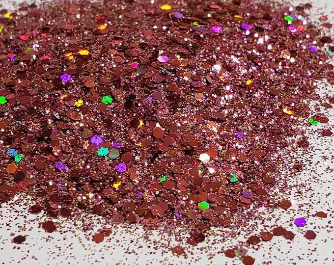 CLEARANCE - Dusty Rose Custom Glitter Mix- 1 oz, 2 oz, 4 oz