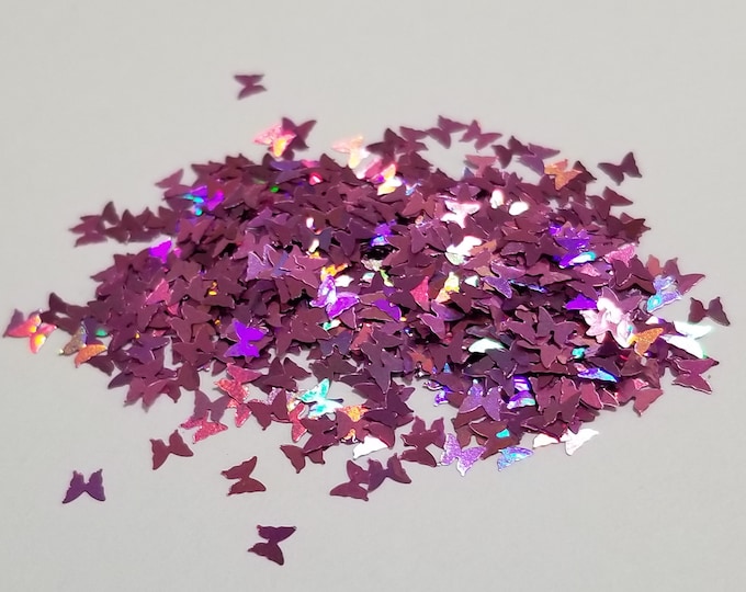 CLEARANCE - Holographic Purple Butterflies Custom Glitter Mix - 1 oz