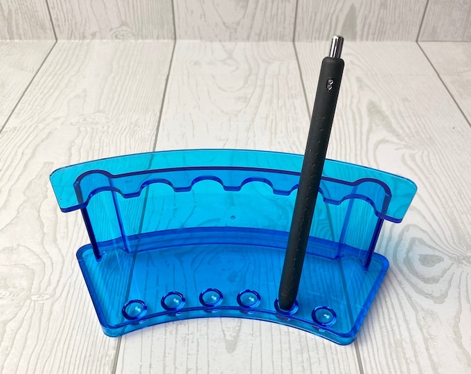 Glitter Pen Stand - BLUE - Holds 6 Pens