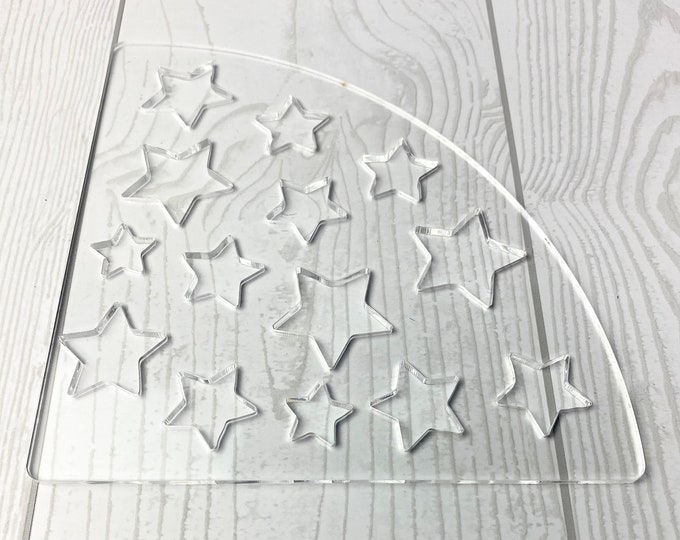 Star Print Sleeve Stencil, Bleached Shirt Sleeve Stencil, Star Sleeve Acrylic Stencil