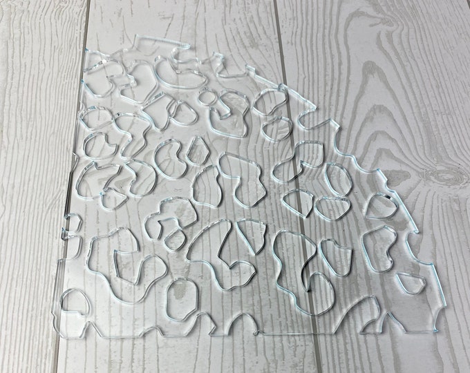 Leopard Print Sleeve Stencil, Bleached Shirt Sleeve Stencil, Leopard Sleeve Acrylic Stencil