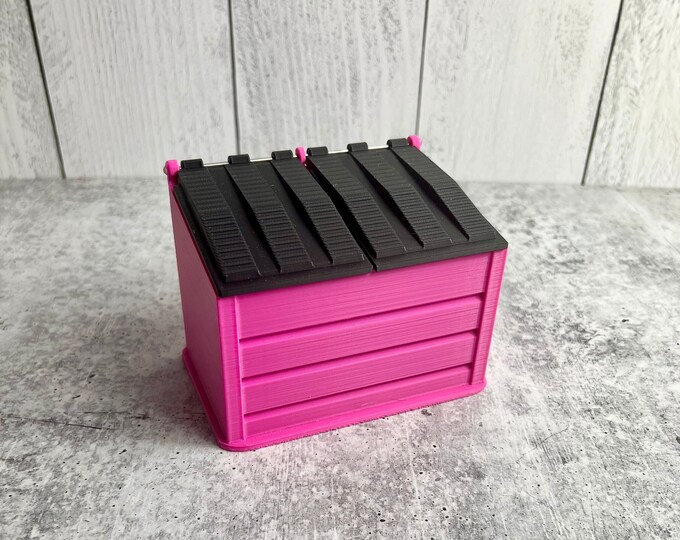Mini Desktop Dumpster / Waste Bin - Stash - Holder - Craft Room Organizer