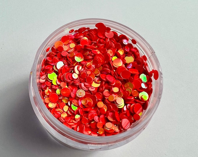 JUNE CLEARANCE - Orange Holographic Dots - Available in 1 oz