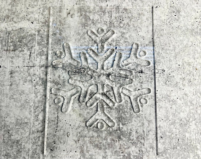 Snowflake Print Stencil, Bleached Shirt Stencil, Snowflake Acrylic Stencil - Christmas - XMAS