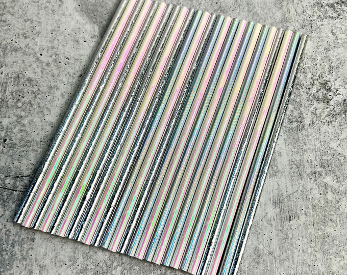 JUNE CLEARANCE - Holographic Paper Straws - Set of 25 - Birthday | Bachelorette | Drinking Straws - x11